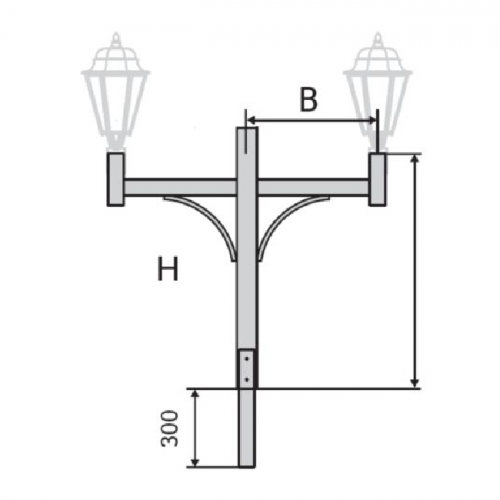 К58-0,5-0,7-1-5 кронштейн двухрожковый