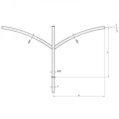 Консольный кронштейн двухрожковый К75-1,0-1,5-1-1